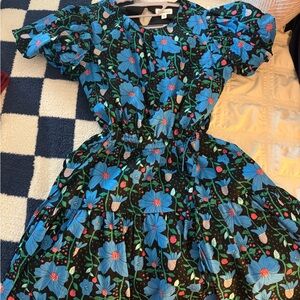 Blue floral open back &Merci mini dress
